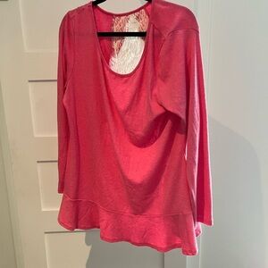 Women's Pink Long Sleeve Top